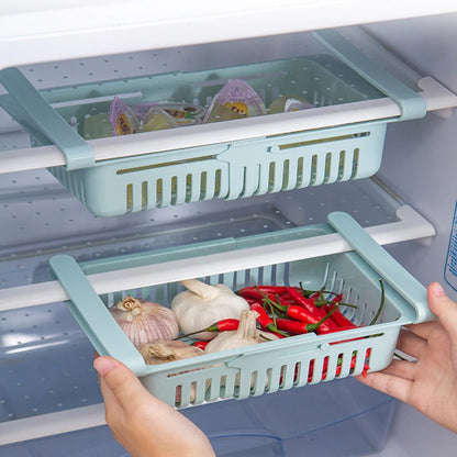 Adjustable Fridge Storage Basket Expandable Rack Plastic Space Saver Food Organizer Tray(PACK OF 3)