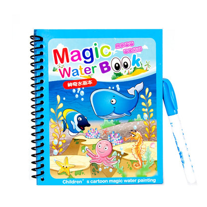 Reusable 8 pages Magic Water Painting & Drawing Board Book with Pen