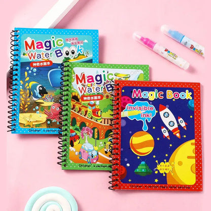 Reusable 8 pages Magic Water Painting & Drawing Board Book with Pen