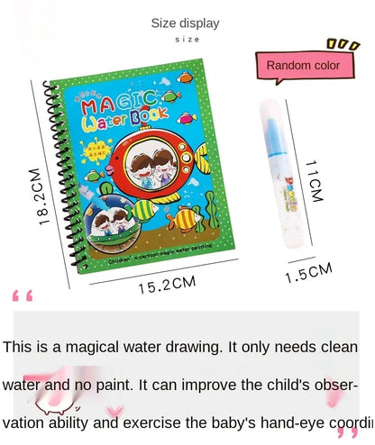 Reusable 8 pages Magic Water Painting & Drawing Board Book with Pen