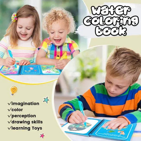Reusable 8 pages Magic Water Painting & Drawing Board Book with Pen