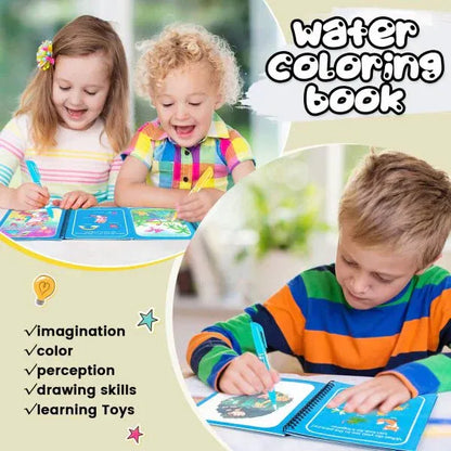Reusable 8 pages Magic Water Painting & Drawing Board Book with Pen